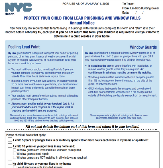 2025 Windows guard and lead paint notice  English/ Spanish 2025 Windows guard and lead paint notice  English/ Spanish