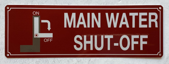 Main water shut off sign/Main water Shut-off sign Main water shut off sign/Main water Shut-off sign