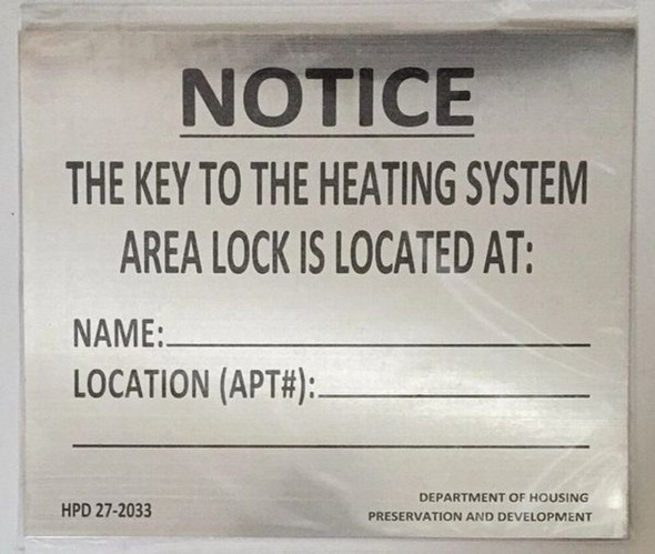 Notice key to the heating system SIGNAGE 7x10 Inch | Brushed Silver Aluminum Wall Mount | Rust-Free, Durable | Double-Sided Tape Included | Easy Installation | Commercial Grade_-red20250404 Notice key to the heating system SIGNAGE 7x10 Inch | Brushed Silver Aluminum Wall Mount | Rust-Free, Durable | Double-Sided Tape Included | Easy Installation | Commercial Grade_-red20250404