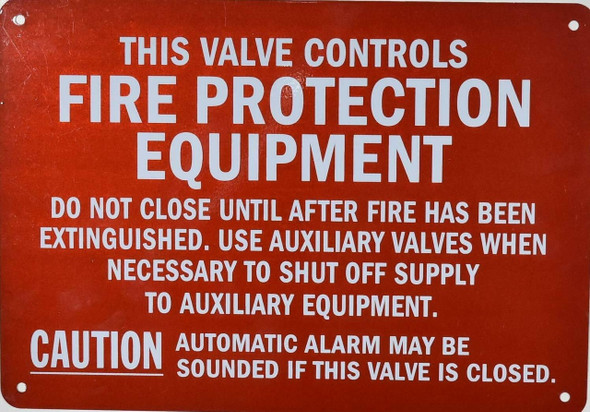 This Valve Controls FIRE Protection Equipment Sign This Valve Controls FIRE Protection Equipment Sign