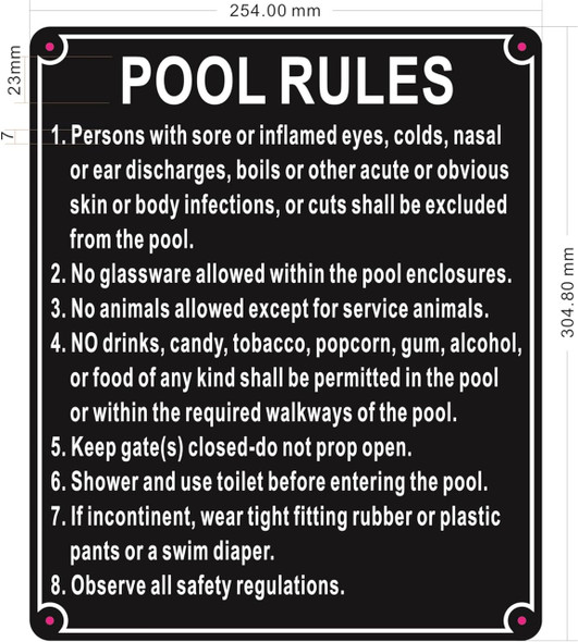 Pool Rules SIGNAGE Pool Rules SIGNAGE