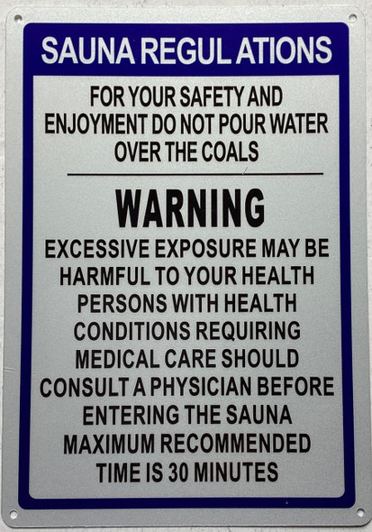 Sauna Regulations sign Sauna Regulations sign