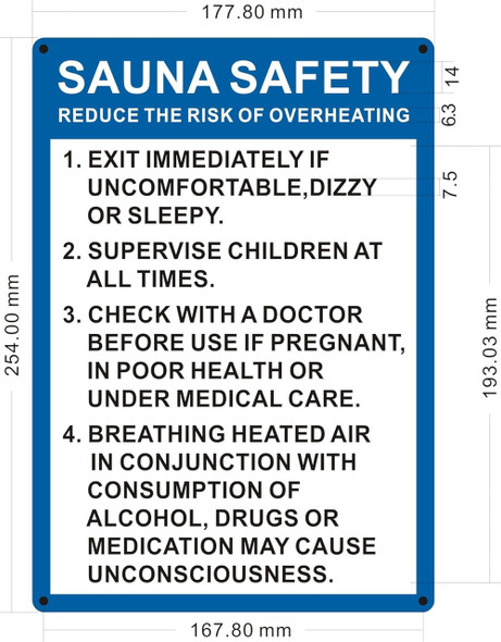 SAUNA SAFETY SIGNAGE SAUNA SAFETY SIGNAGE