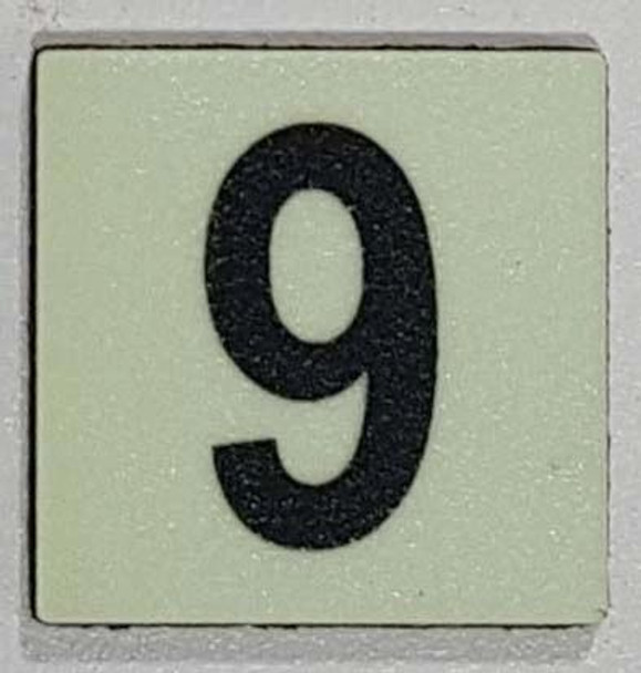 Glow in dark Number 9 sign The Liberty Line Glow in dark Number 9 sign The Liberty Line