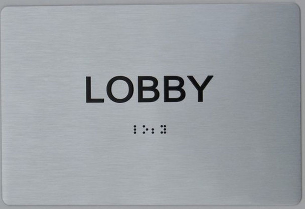 LOBBY Sign-Braille Sign with Raised Tactile Graphics and Letters LOBBY Sign-Braille Sign with Raised Tactile Graphics and Letters