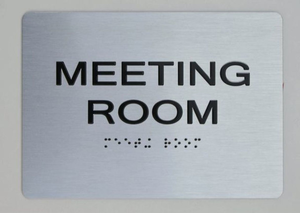 Meeting Room Sign-Sign Braille Sign with Raised Tactile Graphics and Letters Meeting Room Sign-Sign Braille Sign with Raised Tactile Graphics and Letters