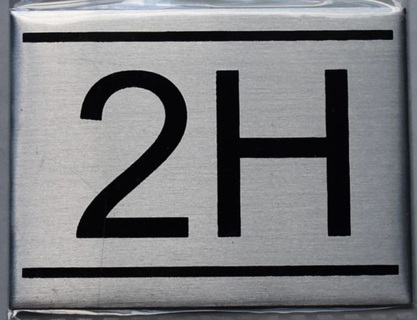 APARTMENT NUMBER Sign2H -BRUSHED ALUMINUM APARTMENT NUMBER Sign2H -BRUSHED ALUMINUM