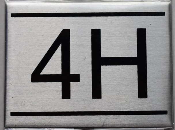 APARTMENT NUMBER Sign4H -BRUSHED ALUMINUM APARTMENT NUMBER Sign4H -BRUSHED ALUMINUM