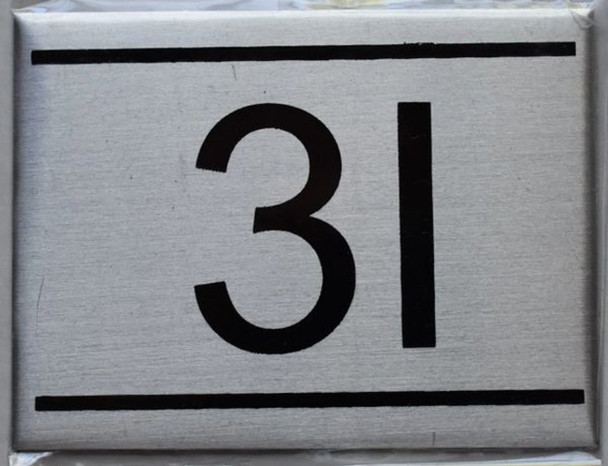 APARTMENT NUMBER Sign3I -BRUSHED ALUMINUM APARTMENT NUMBER Sign3I -BRUSHED ALUMINUM