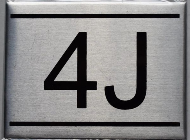 APARTMENT NUMBER Sign4J -BRUSHED ALUMINUM APARTMENT NUMBER Sign4J -BRUSHED ALUMINUM