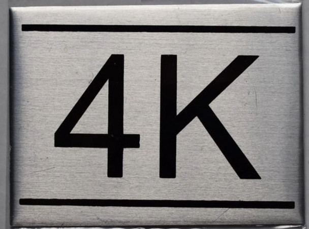 APARTMENT NUMBER Sign4K -BRUSHED ALUMINUM APARTMENT NUMBER Sign4K -BRUSHED ALUMINUM