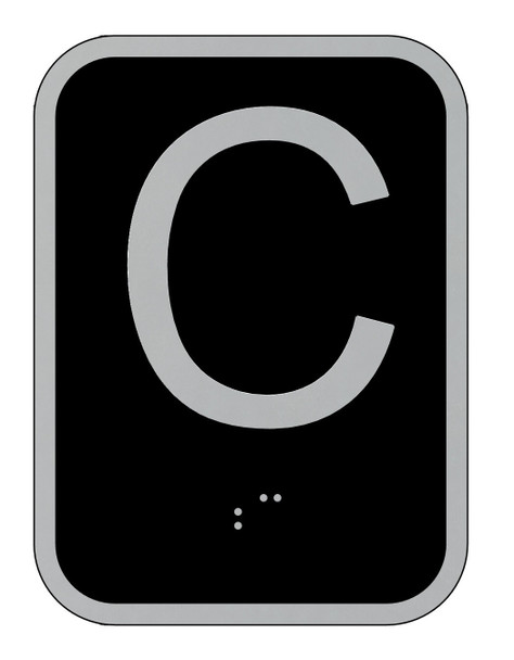 Elevator floor number C sign- Elevator Jamb Plate C Elevator floor number C sign- Elevator Jamb Plate C