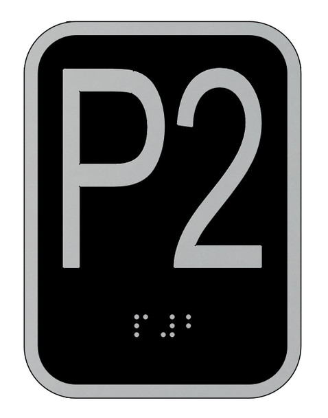 Elevator floor number P2 sign- Elevator Jamb Plate P2 Elevator floor number P2 sign- Elevator Jamb Plate P2