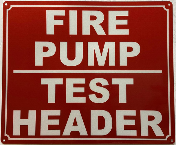 FIRE PUMP TEST HEADER SIGN