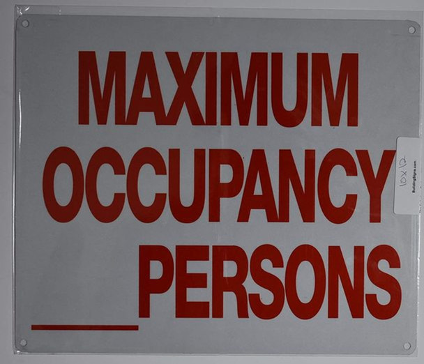 Maximum Occupancy Persons Sign, Maximum Occupancy Persons Sign,