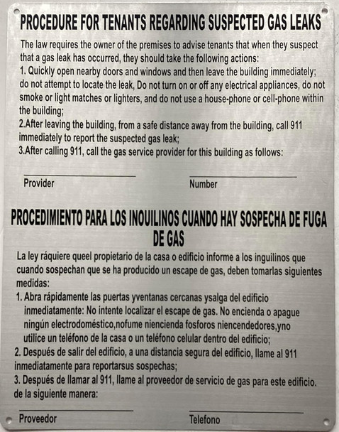 HPD GAS LEAN NOTICE SIGNS
