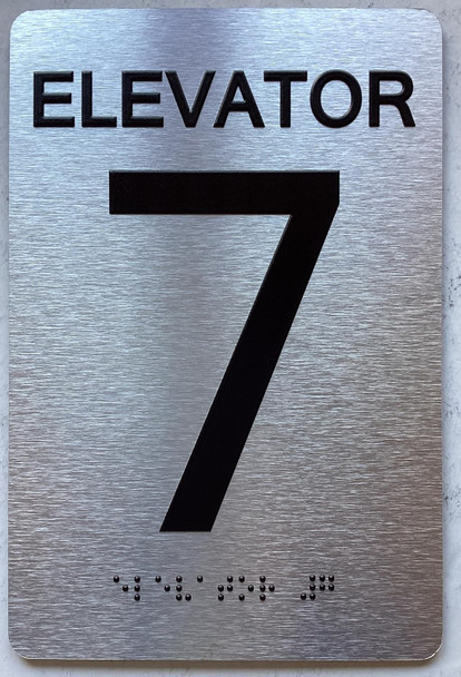ELEVATOR NUMBER (ELEVATOR 7) SIGN