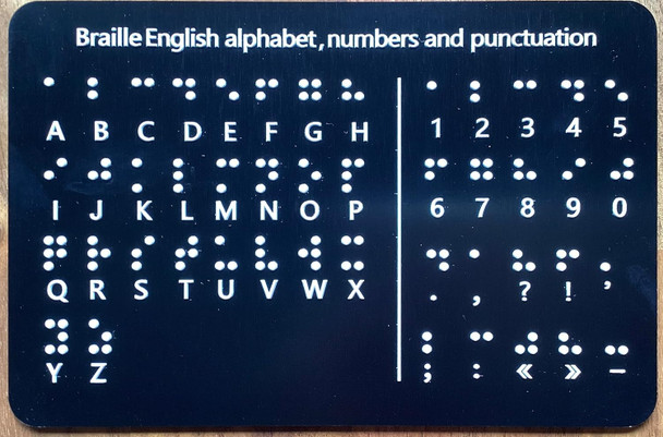 BRAILLE ALPHABET & WORDS BOARD WITH STURDY RAISED DOTS