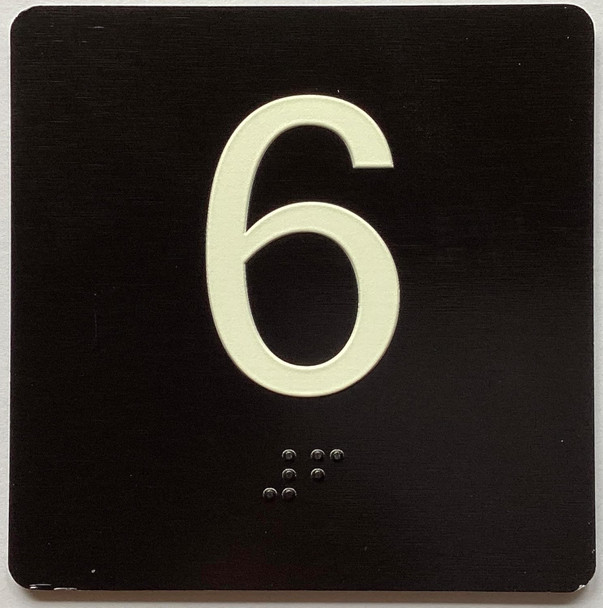 ELEVATOR FLOOR NUMBER THE LEXINGTON AVE LINE (6TH FLOOR) SIGN