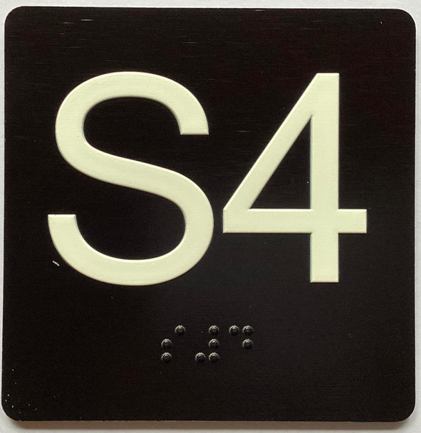 ELEVATOR FLOOR NUMBER THE LEXINGTON AVE LINE (S4-SUB CELLAR 4) SIGN