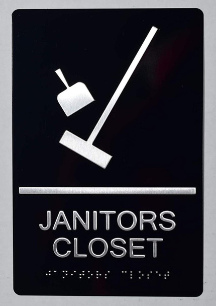 Janitors Closet Sign-Tactile Signs  -