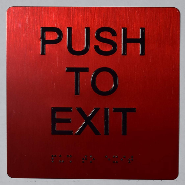 Push to EXIT   Fire Department Sign Push to EXIT   Fire Department Sign