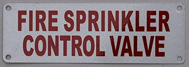 Fire Sprinkler Control Valve Sign – 2x6 White Reflective Aluminum | FDNY & DOB Compliant Fire Sprinkler Control Valve Sign – 2x6 White Reflective Aluminum | FDNY & DOB Compliant