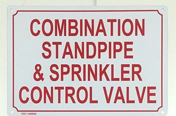 Combination Standpipe & Sprinkler Control Valve Sign Combination Standpipe & Sprinkler Control Valve Sign