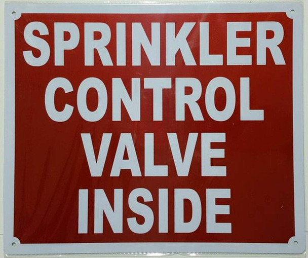 Sprinkler Control Valve Inside Sign