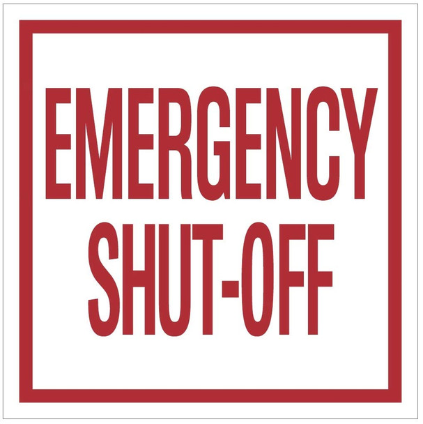 Emergency Shut-Off Sign