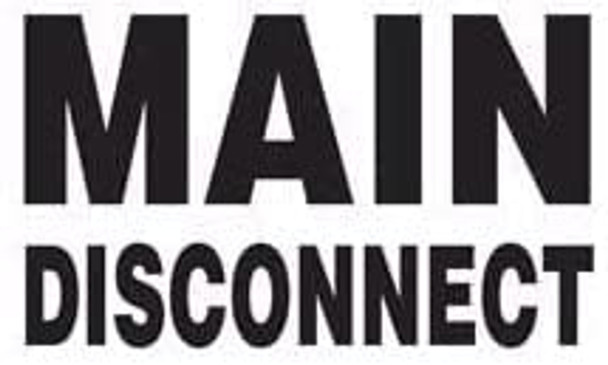 Main Disconnect Hazard Emergency Label Decal Sticker Main Disconnect Hazard Emergency Label Decal Sticker