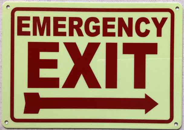 EMERGENCY EXIT RIGHT ARROW