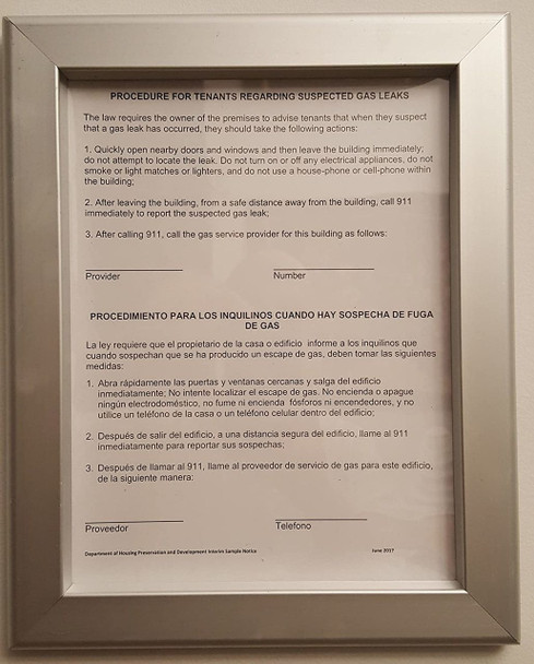 HPD Gas Notice Frame HPD Gas Notice Frame