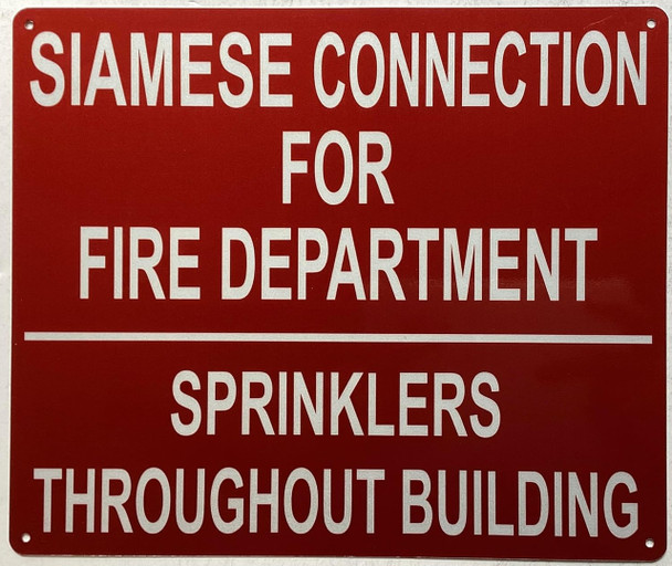 SIAMESE CONNECTION FOR FIRE DEPARTMENT SPRINKLERS THROUGHOUT BUILDING