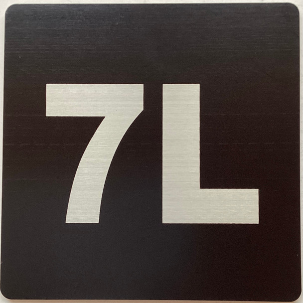 Apartment number 7L sign