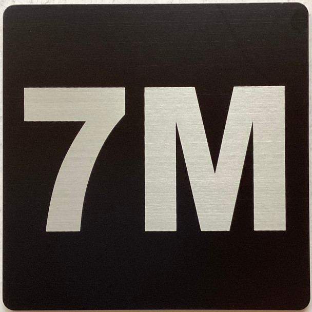 Apartment number 7M sign
