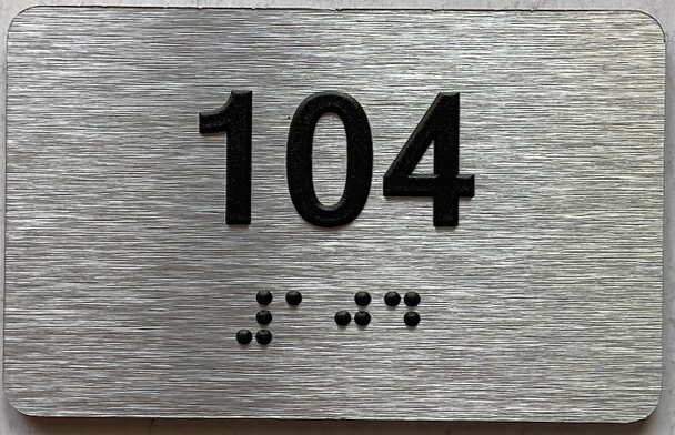 ADA APARTMENT NUMBER 104 SIGN
