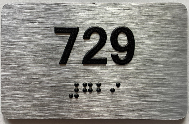 ADA APARTMENT NUMBER 729 SIGN