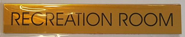 RECREATION ROOM  - Gold BACKGROUND  WITH SELF ADHESIVE STICKER FOR INDOOR USE