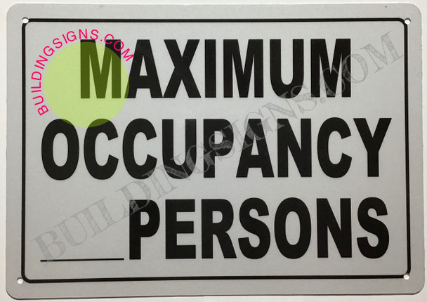 Maximum Occupancy sign