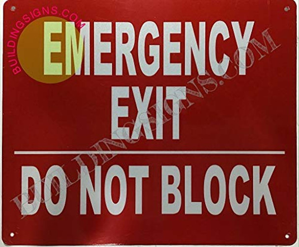 Emergency EXIT DO NOT Block Sign Emergency EXIT DO NOT Block Sign