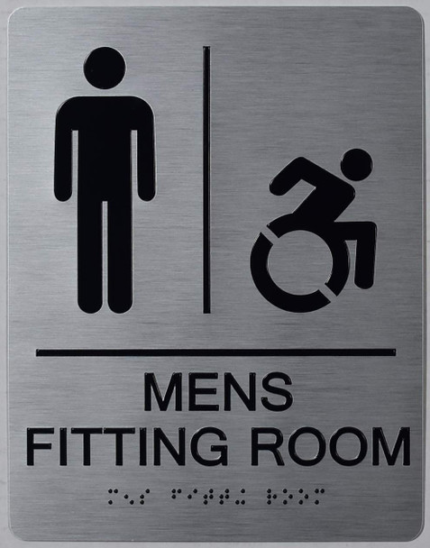 ADA MEN'S FITTING ROOM ACCESSIBLE WITH SYMBOL SIGN