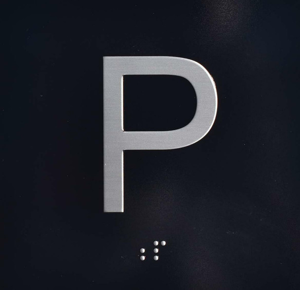 ADA P ELEVATOR JAMB PLATE TACTILE SIGN