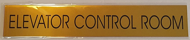 ELEVATOR CONTROL ROOM SIGN - Gold BACKGROUND