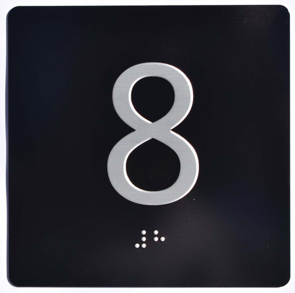 ADA ELEVATOR JAMB PLATE WITH BRAILLE 8TH FLOOR SIGN