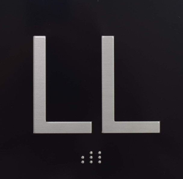 ADA ELEVATOR JAMB PLATE WITH BRAILLE (LL -LOWER SIGN