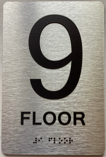 ADA 9 FLOOR SIGN