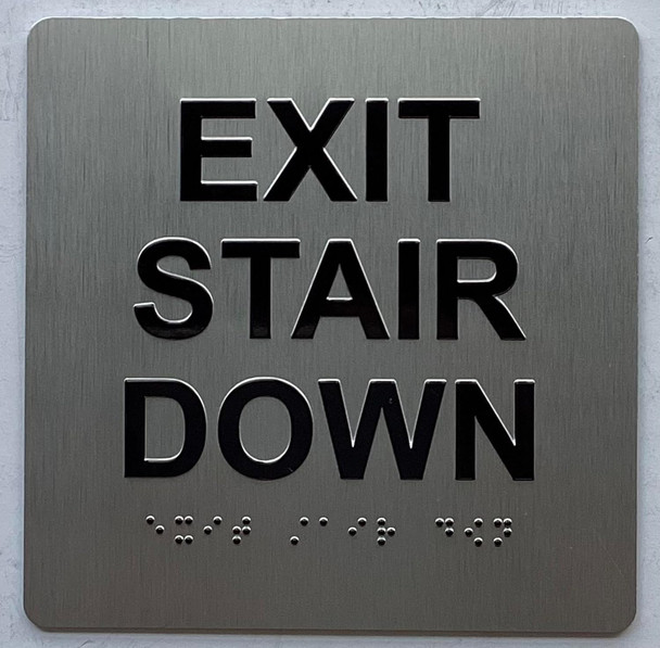 ADA EXIT STAIR DOWN SIGN
