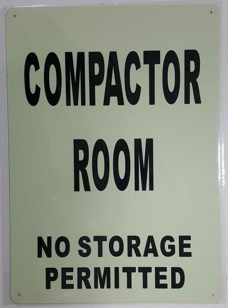 COMPACTOR ROOM SIGN GLOW IN THE DARK COMPACTOR ROOM SIGN GLOW IN THE DARK