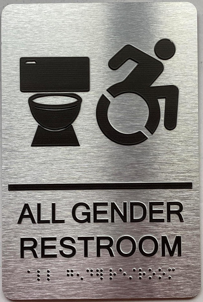 ADA RESTROOM / UNISEX COMPLIANT WITH RAISED SIGN
